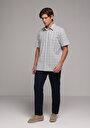 thumb-Afficher les détails de Pantalon Marine Straight Leg Medium Rise En Sergé Regular Fit Homme