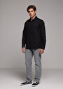 thumb-Afficher les détails de Chemise À Manches Longues Noir Regular Fit Droit Lin Homme