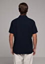 thumb-Afficher les détails de Chemise À Manches Courtes Marine Droit Regular Fit Homme