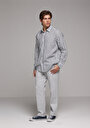 thumb-Afficher les détails de Chemise À Manches Longues Marine Relaxed Fit Rayé Mousseline Homme