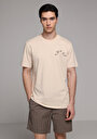 thumb-Afficher les détails de T-shirt À Manches Courtes Beige Regular Fit Droit Homme