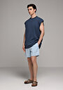 thumb-Afficher les détails de Short De Bain Bleu Regular Fit Doublé Homme