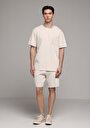 thumb-Afficher les détails de T-shirt À Manches Courtes Beige Comfort Fit Droit Homme