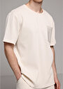 thumb-Afficher les détails de T-shirt À Manches Courtes Beige Comfort Fit Droit Homme