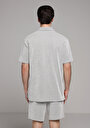 thumb-Afficher les détails de T-shirt Polo À Manches Courtes Gris Rayé Regular Fit Homme