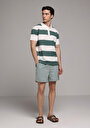 thumb-Afficher les détails de T-shirt Polo À Manches Courtes Vert Rayé Regular Fit Homme