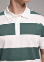 thumb-Afficher les détails de T-shirt Polo À Manches Courtes Vert Rayé Regular Fit Homme
