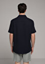 thumb-Afficher les détails de Chemise À Manches Courtes Marine Droit Regular Fit Homme