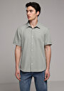 thumb-Afficher les détails de Chemise À Manches Courtes Vert Droit Regular Fit Homme