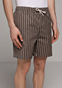 thumb-Afficher les détails de Short De Bain Marron Regular Fit Doublé Homme