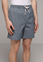 thumb-Afficher les détails de Short De Bain Bleu Regular Fit Doublé Homme