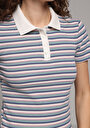thumb-Afficher les détails de Rose Slim Fit  Rayé Côtelé Femme