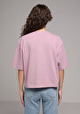 thumb-Afficher les détails de T-shirt À Manches Courtes Violet Oversize Fit Droit Femme
