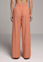 thumb-Afficher les détails de Pantalon Saumon Wide Leg High Rise En Uni Regular Fit Femme