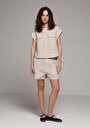 thumb-Afficher les détails de Chemise À Manches Courtes Beige Droit Fashion Fit Femme