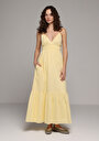 thumb-Afficher les détails de Robe Jaune Regular Fit  Maxi Voile Femme