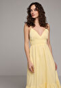 thumb-Afficher les détails de Robe Jaune Regular Fit  Maxi Voile Femme