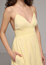 thumb-Afficher les détails de Robe Jaune Regular Fit  Maxi Voile Femme