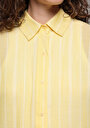 thumb-Afficher les détails de Chemise À Manches Longues Jaune Boyfriend Fit Rayé Ratière Femme