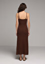 thumb-Afficher les détails de Robe Marron Slim Fit  Maxi Tricots Femme