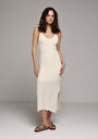 thumb-Afficher les détails de Robe Ecru Slim Fit  Maxi Tricots Femme