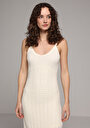 thumb-Afficher les détails de Robe Ecru Slim Fit  Maxi Tricots Femme