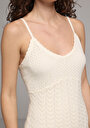 thumb-Afficher les détails de Robe Ecru Slim Fit  Maxi Tricots Femme