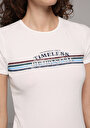 thumb-Afficher les détails de T-shirt À Manches Courtes Ecru Slim Fit Imprimé Femme