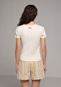 thumb-Afficher les détails de T-shirt À Manches Courtes Ecru Slim Fit Imprimé Femme