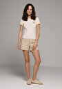 thumb-Afficher les détails de T-shirt À Manches Courtes Ecru Slim Fit Imprimé Femme