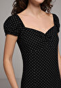 thumb-Afficher les détails de Robe Noir Regular Fit Manches Ballon Mdi Shally Femme