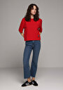 thumb-Afficher les détails de T-shirt À Manches Courtes Rouge Oversize Fit Droit Femme