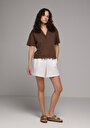thumb-Afficher les détails de Marron Regular Fit  Droit Jacquard Femme