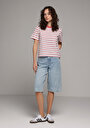 thumb-Afficher les détails de T-shirt À Manches Courtes Multicolou Regular Fit Rayé Femme