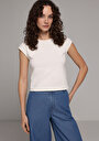 thumb-Afficher les détails de T-shirt À Manches Courtes Blanc Slim Fit Droit Femme