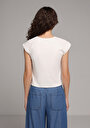 thumb-Afficher les détails de T-shirt À Manches Courtes Blanc Slim Fit Droit Femme
