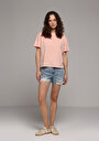 thumb-Afficher les détails de T-shirt À Manches Courtes Saumon Regular Fit Droit Femme