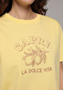 thumb-Afficher les détails de T-shirt À Manches Courtes Jaune Regular Fit Imprimé Femme