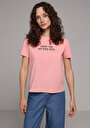 thumb-Afficher les détails de T-shirt À Manches Courtes Rose Regular Fit Imprimé Femme