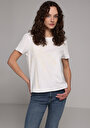 thumb-Afficher les détails de T-shirt À Manches Courtes Blanc Regular Fit Brodé Femme