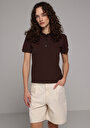 thumb-Afficher les détails de Marron Slim Fit  Droit Pique Femme