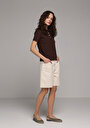 thumb-Afficher les détails de Marron Slim Fit  Droit Pique Femme