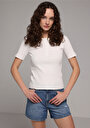 thumb-Afficher les détails de Chemise Polo À Manches Courtes Blanc Droit Slim Fit Femme