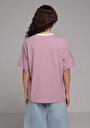 thumb-Afficher les détails de T-shirt À Manches Courtes Violet Oversize Fit Droit Femme