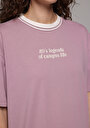 thumb-Afficher les détails de T-shirt À Manches Courtes Violet Oversize Fit Droit Femme