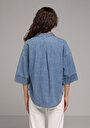 thumb-Afficher les détails de Chemise À Manches Longues  Oversize Fit Droit Jean Femme