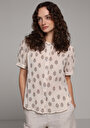 thumb-Afficher les détails de Chemise À Manches Courtes Beige  Fashion Fit Femme