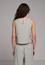 thumb-Afficher les détails de Chemise À Manches Courtes Vert Rayé Fashion Fit Femme