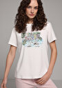 thumb-Afficher les détails de T-shirt À Manches Courtes Blanc Regular Fit Imprimé Femme