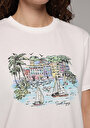 thumb-Afficher les détails de T-shirt À Manches Courtes Blanc Regular Fit Imprimé Femme